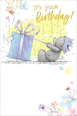 Kort, It's your birthday (nalle öppnar paket) - Me To You